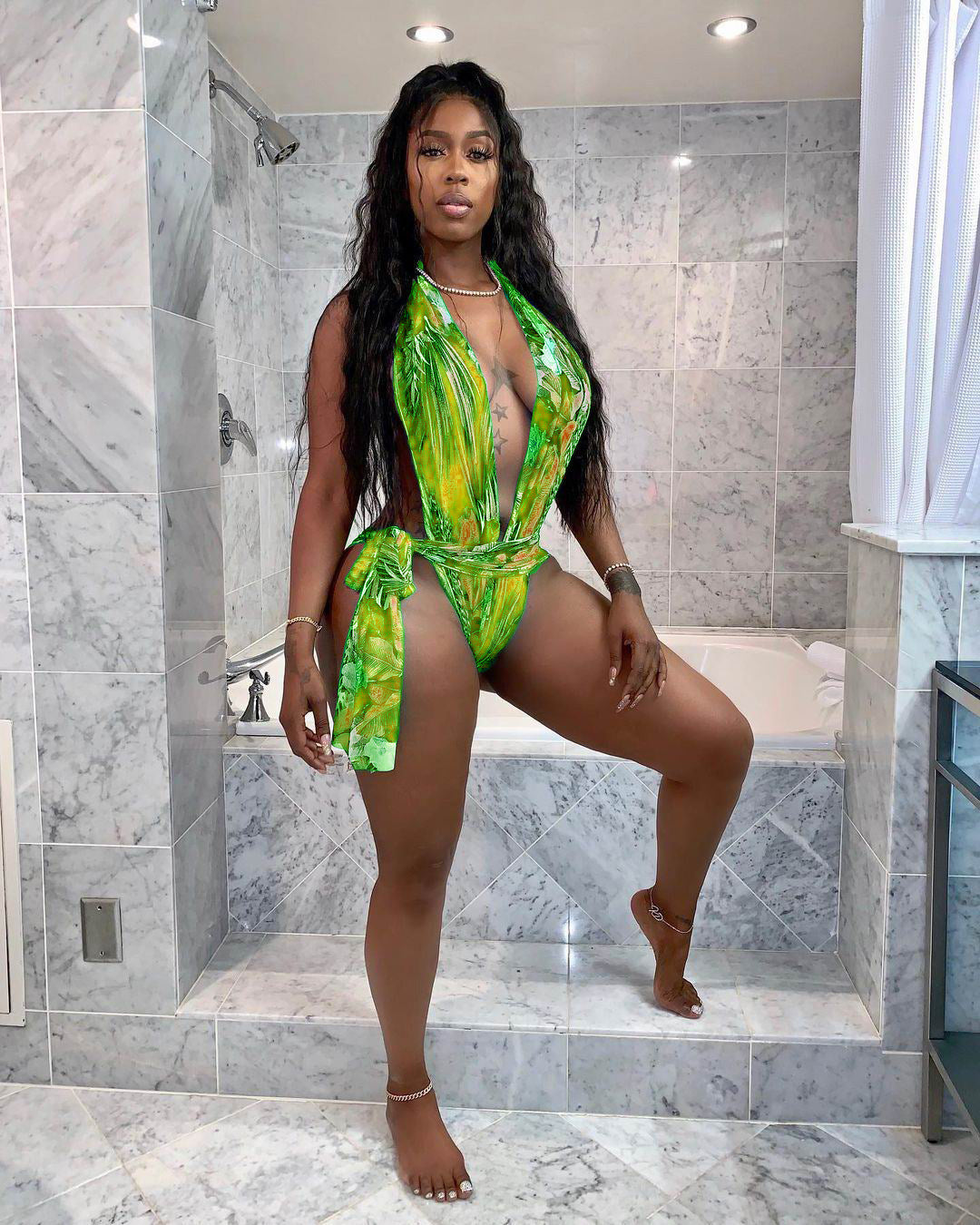 LADIES ONE PIECE SWIMSUIT RED / GREEN / BLUE (SIZE S - 2XL)