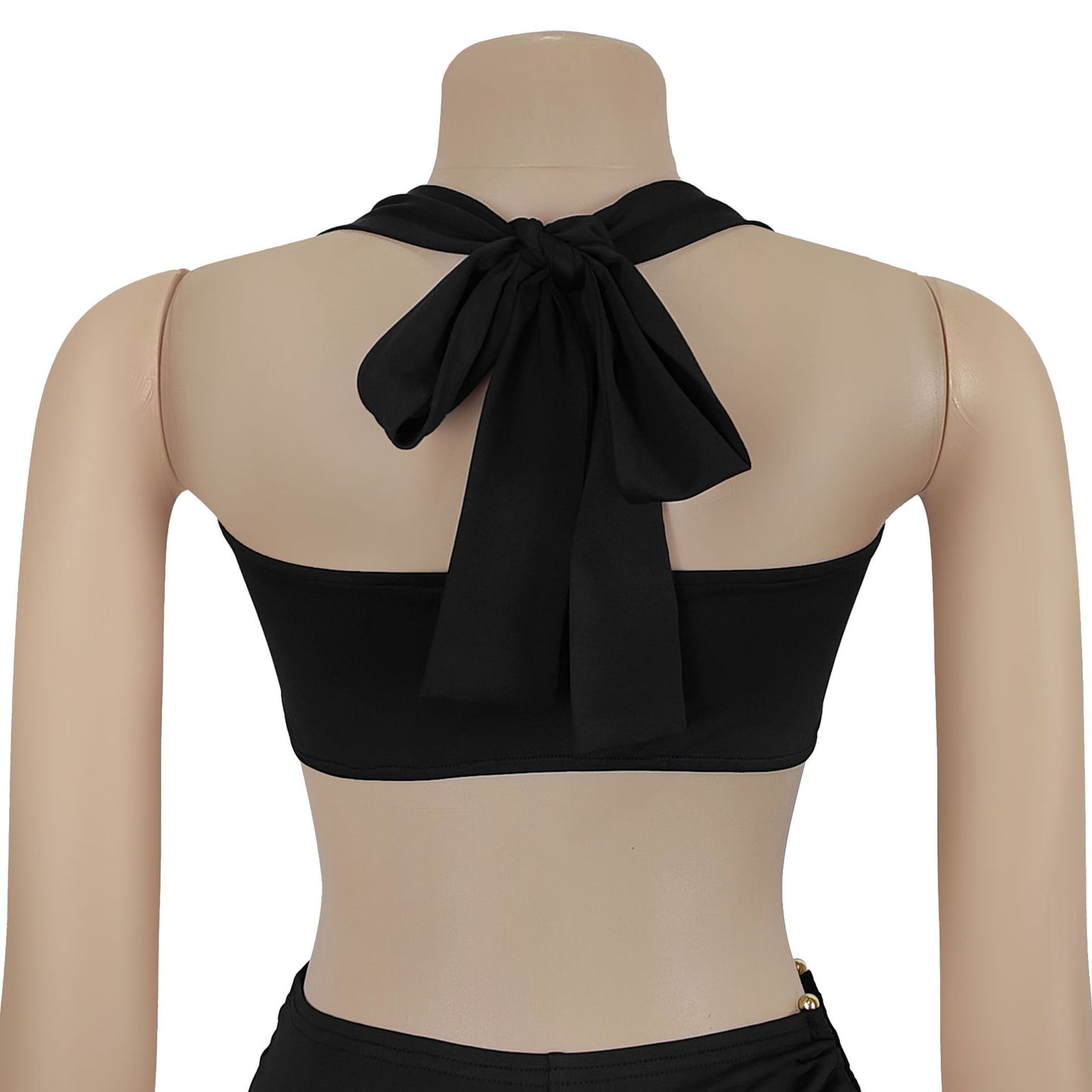 Ladies sexy summer strapless lace up two piece halter neck top and pants set Black / red / brown / white (Size S - 2XL)