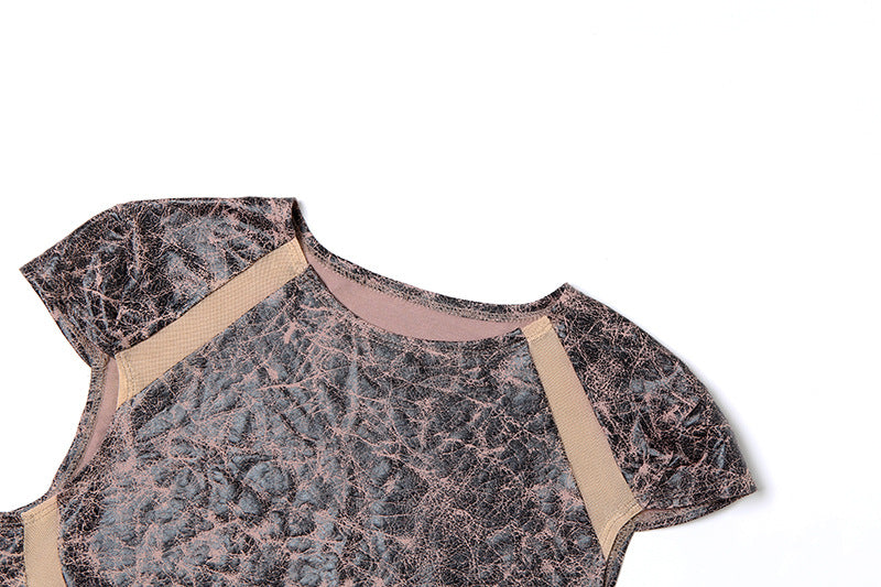 Women sexy short sleeve tank top Brown (Size S - L)