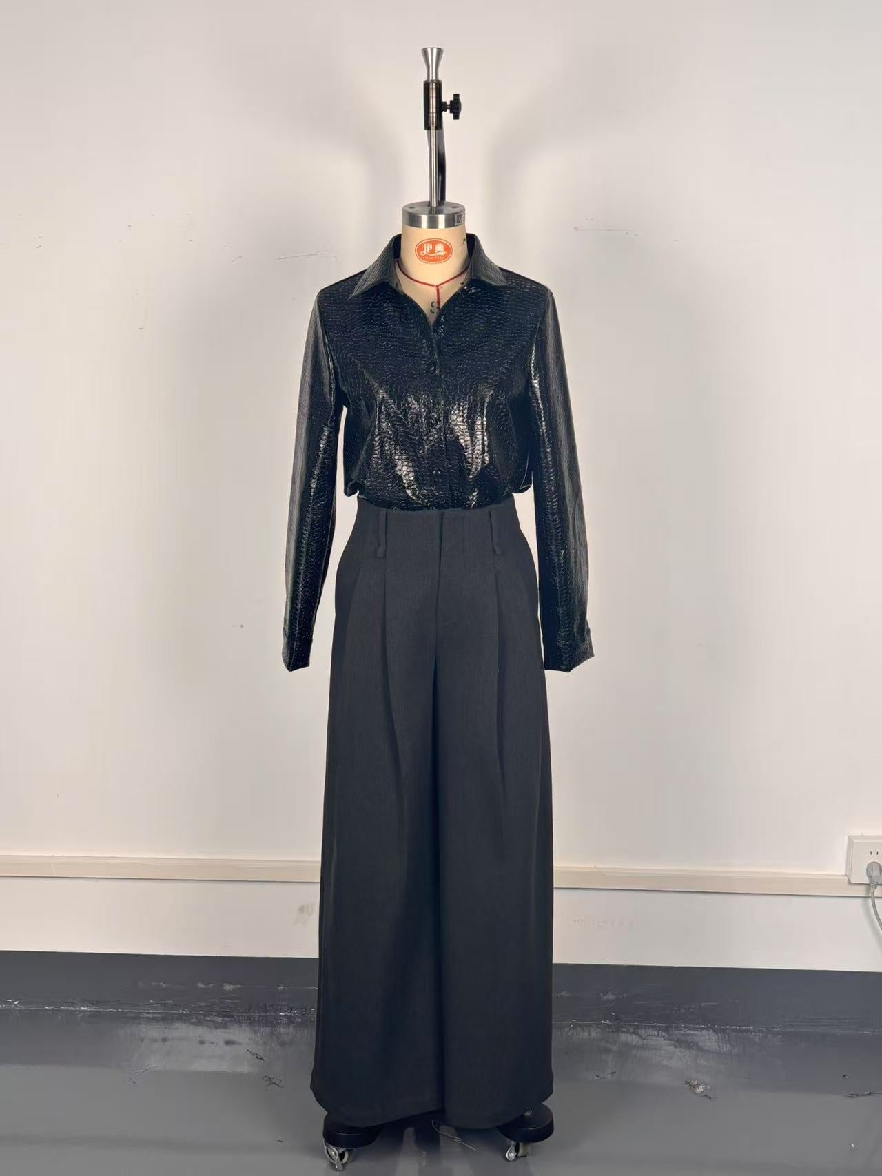 Ladies long sleeve shirt Black (Size S - 2XL)