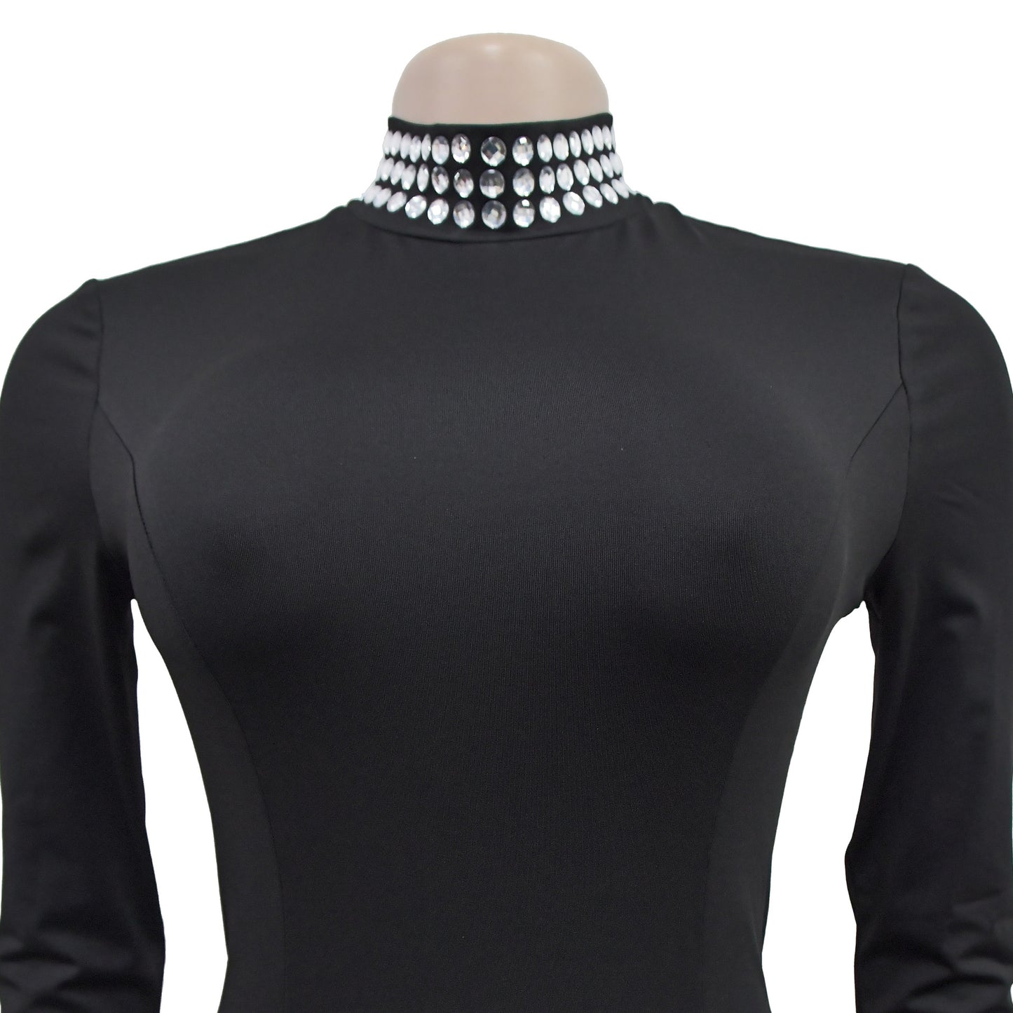 Ladies stylish fashion elegant long sleeve mini dress Black (Size S - 2XL)