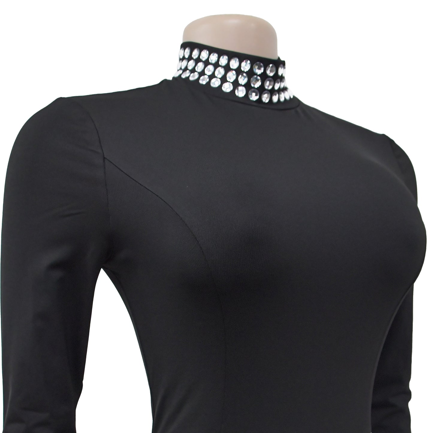 Ladies stylish fashion elegant long sleeve mini dress Black (Size S - 2XL)