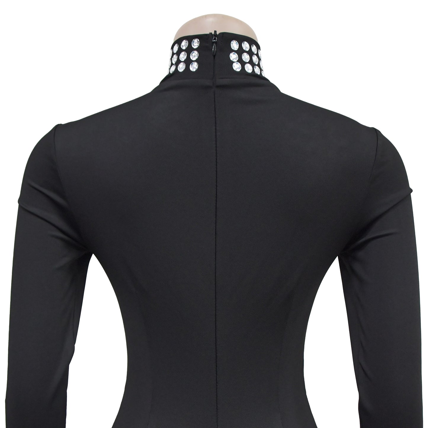 Ladies stylish fashion elegant long sleeve mini dress Black (Size S - 2XL)