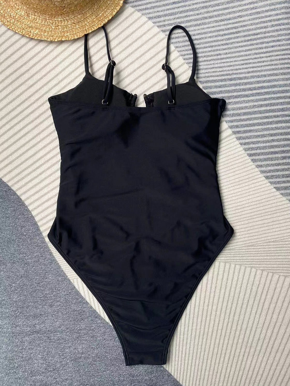LADIES ONE PIECE SWIMSUIT SWIMWEAR     BLACK / WHITE     (SIZE  S-L)