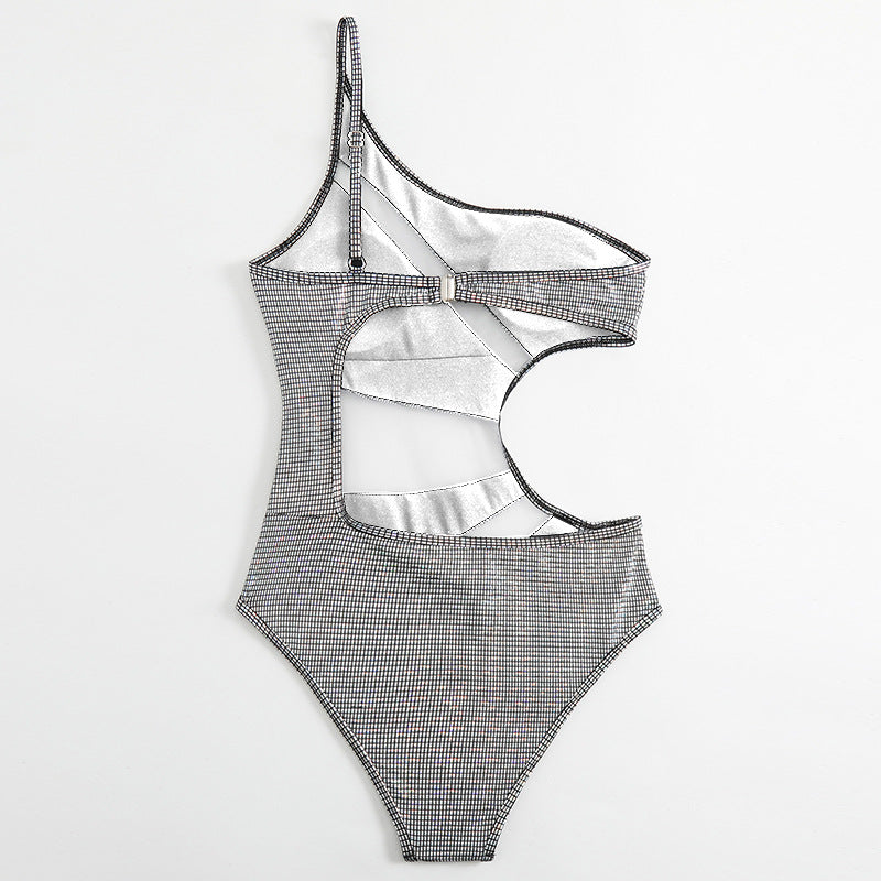LADIES ONE PIECE SWIMSUIT SWIMWEAR     SILVER     (SIZE  S-L)