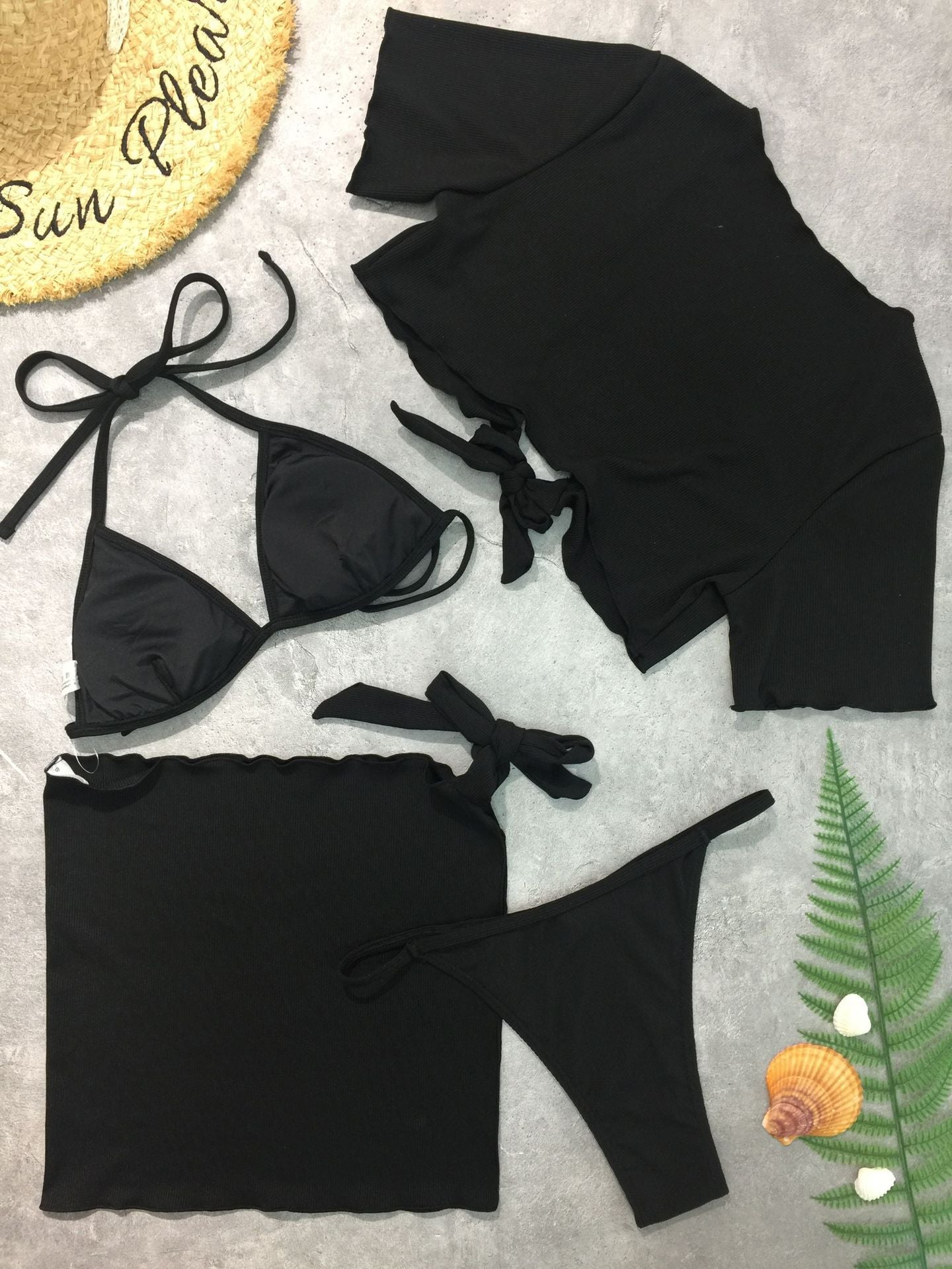 LADIES FOUR PIECE SWIMSUIT SET     VARIOUS COLOURS     (SIZE  S-XL)