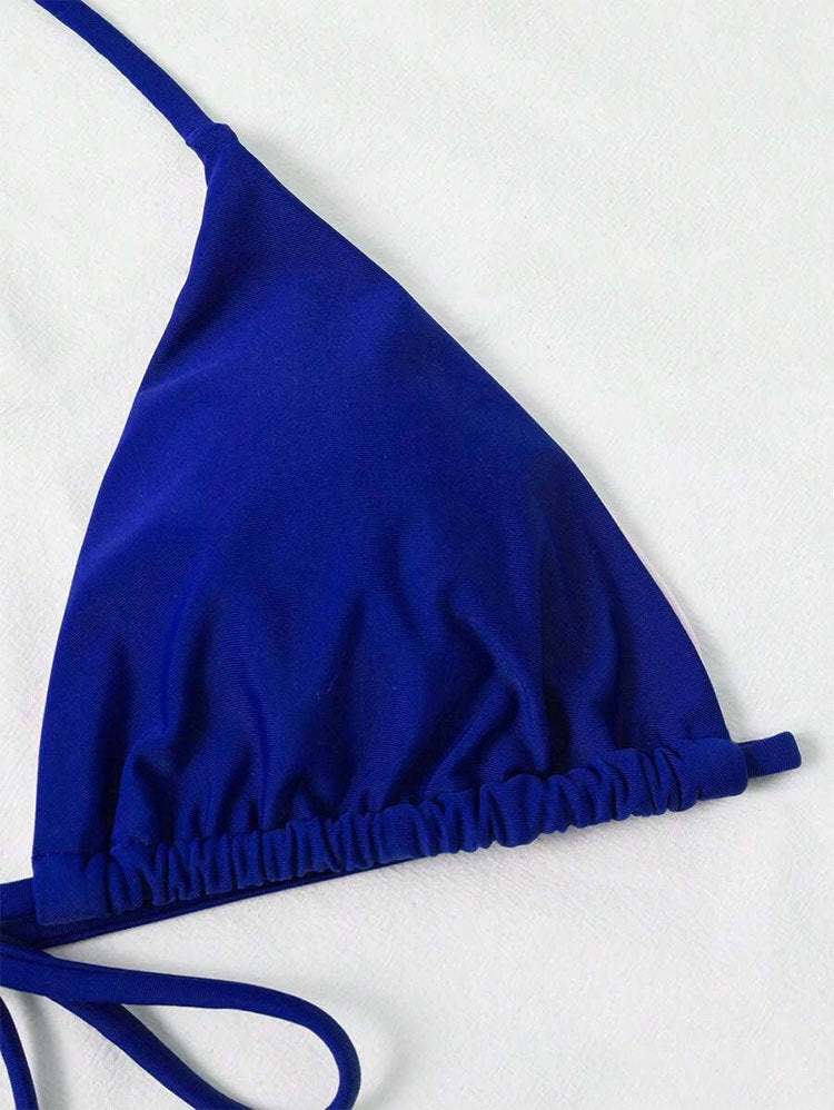 LADIES THREE PIECE SWIMSUIT SWIMWEAR SET     BLUE     (SIZE S-XL)