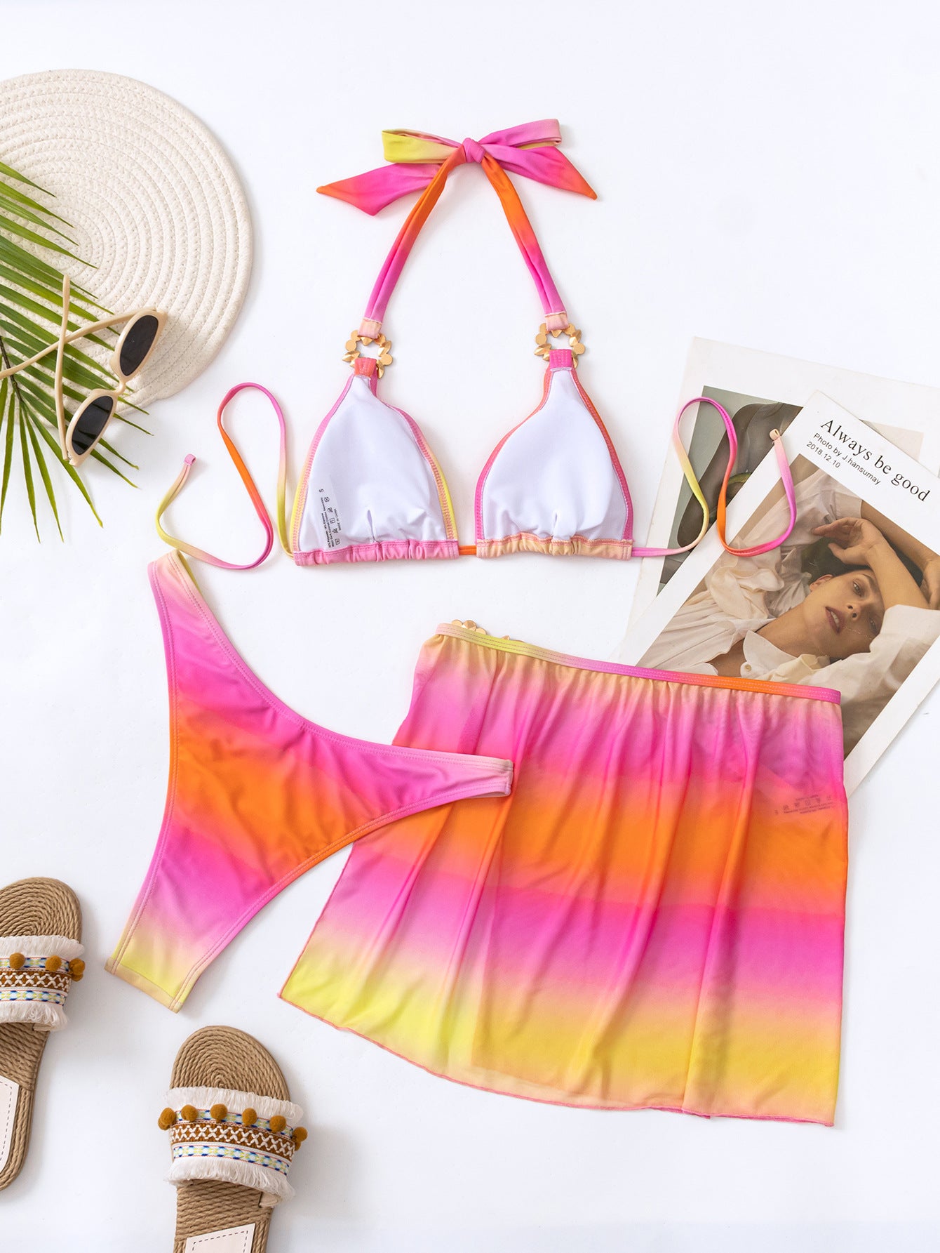 LADIES THREE PIECE  SWIMSUIT SET     (SIZE  S-L)