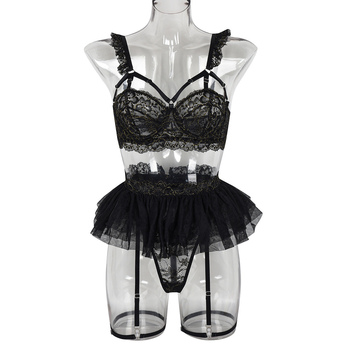 LADIES SEXY SKIRT & LINGERIE SET      WHITE / PINK / BLACK / RED     (SIZES  S-L)