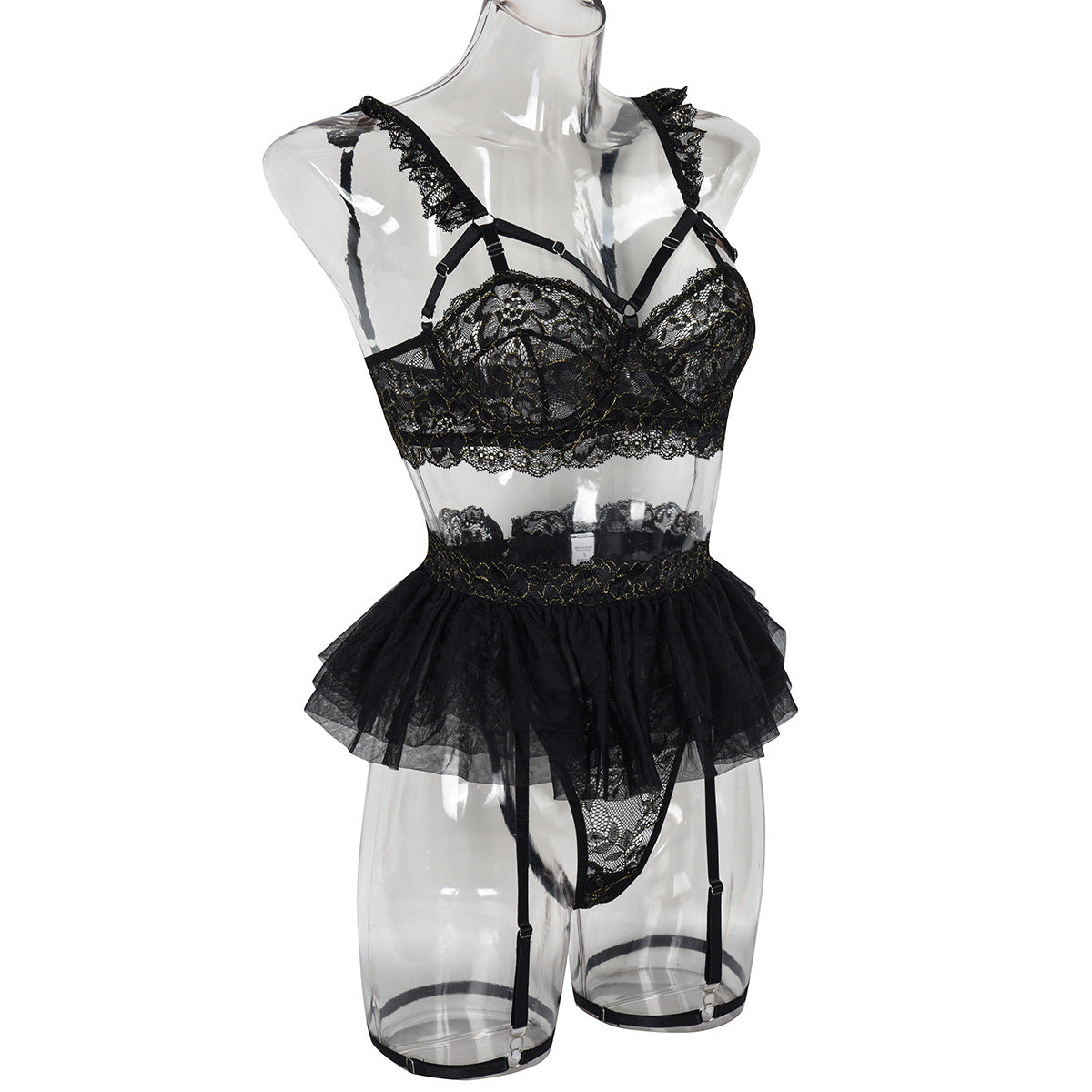 LADIES SEXY SKIRT & LINGERIE SET      WHITE / PINK / BLACK / RED     (SIZES  S-L)
