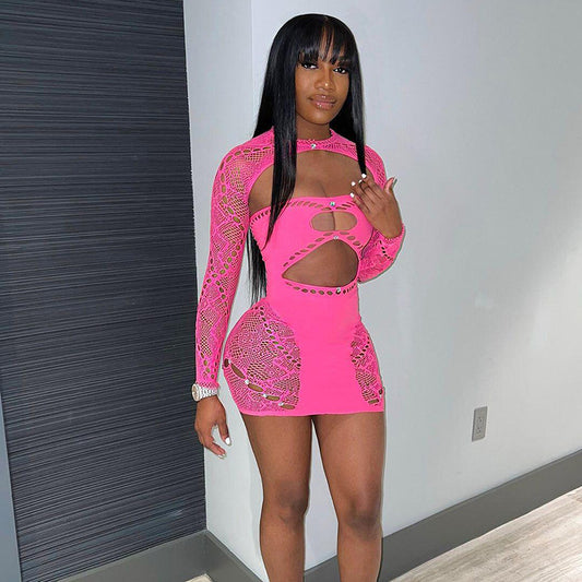LADIES SEXY LINGERIE DRESS      BLACK / PINK / GREEN      (SIZE  S/M  /  L/XL)