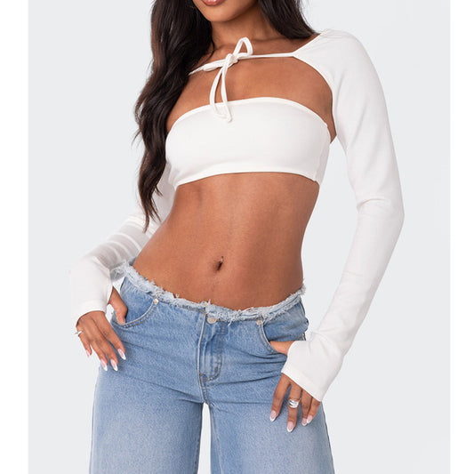 LADIES TWO PIECE TOP SET      WHITE / GRAY / BLACK / BRIGHT PINK / BROWN      (SIZES:  XS-L)