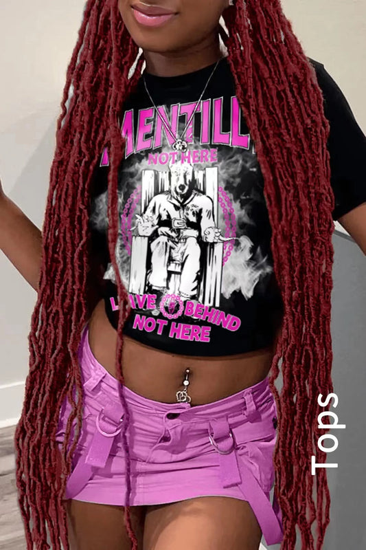 LADIES SHORT SLEEVE T SHIRT       BLACK / WHITE      (SIZE  XS-XL)