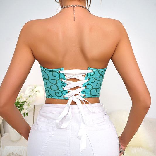 LADIES STRAPLESS TOP      GREEN      (SIZE  S-L)