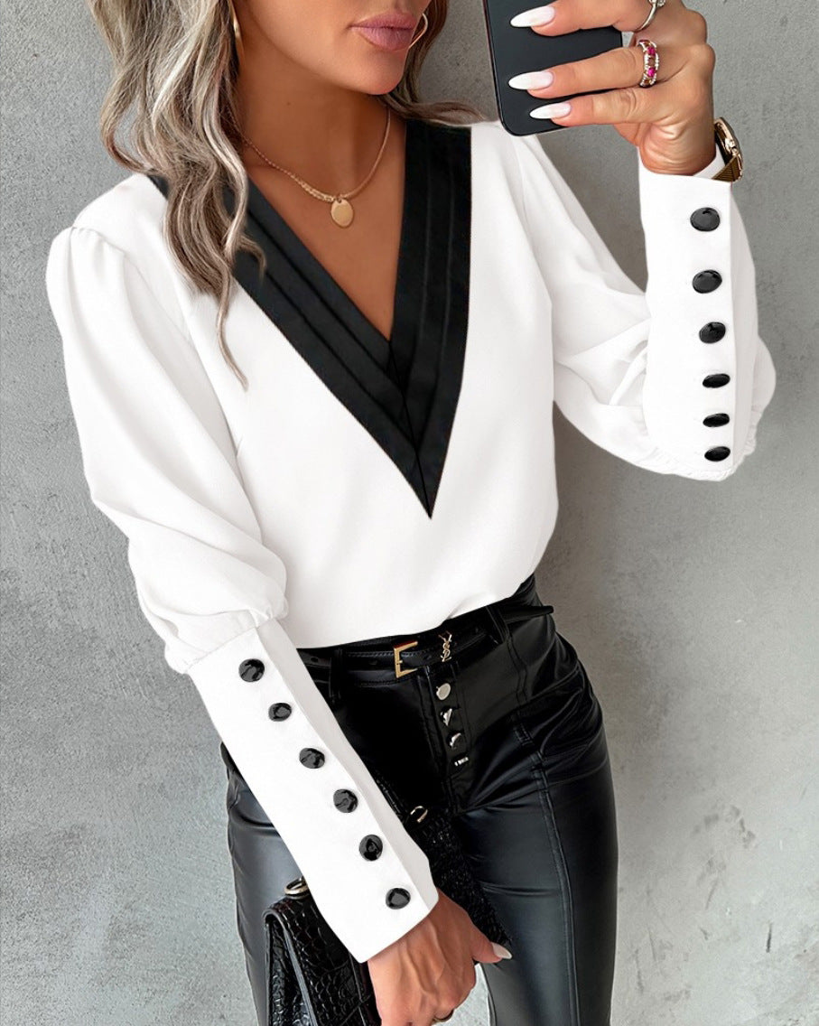 LADIES LONG SLEEVE TOP       WHITE / PINK / APRICOT / WINE RED       (SIZE  S-2XL)