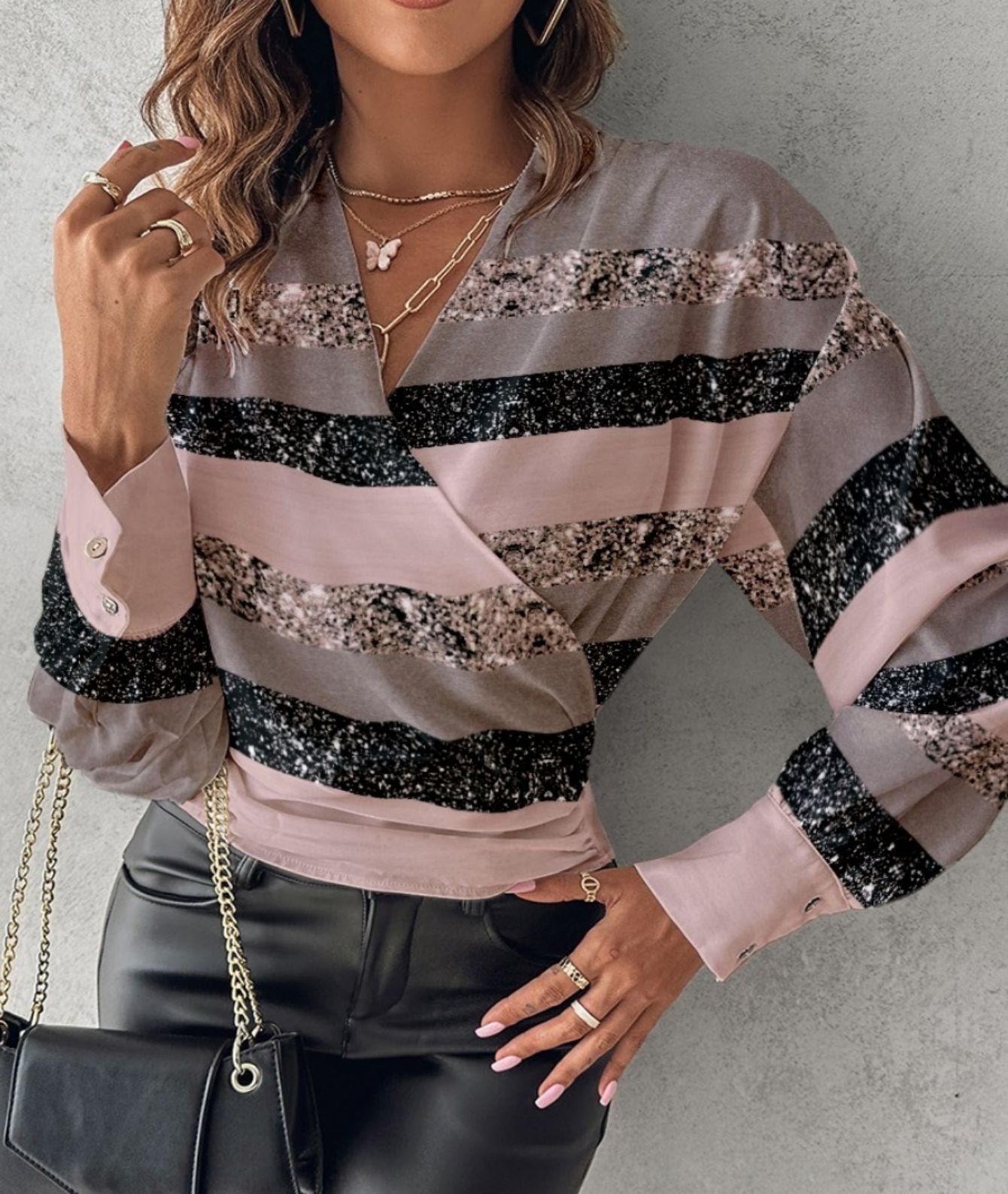 LADIES LONG SLEEVE SHIRT      BLACK / WHITE / LACE / KHAKI / WHITE / PINK / BLUE       (SIZE  S-2XL)