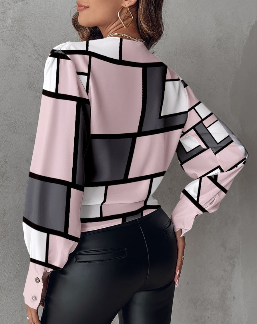 LADIES LONG SLEEVE SHIRT      BLACK / WHITE / LACE / KHAKI / WHITE / PINK / BLUE       (SIZE  S-2XL)