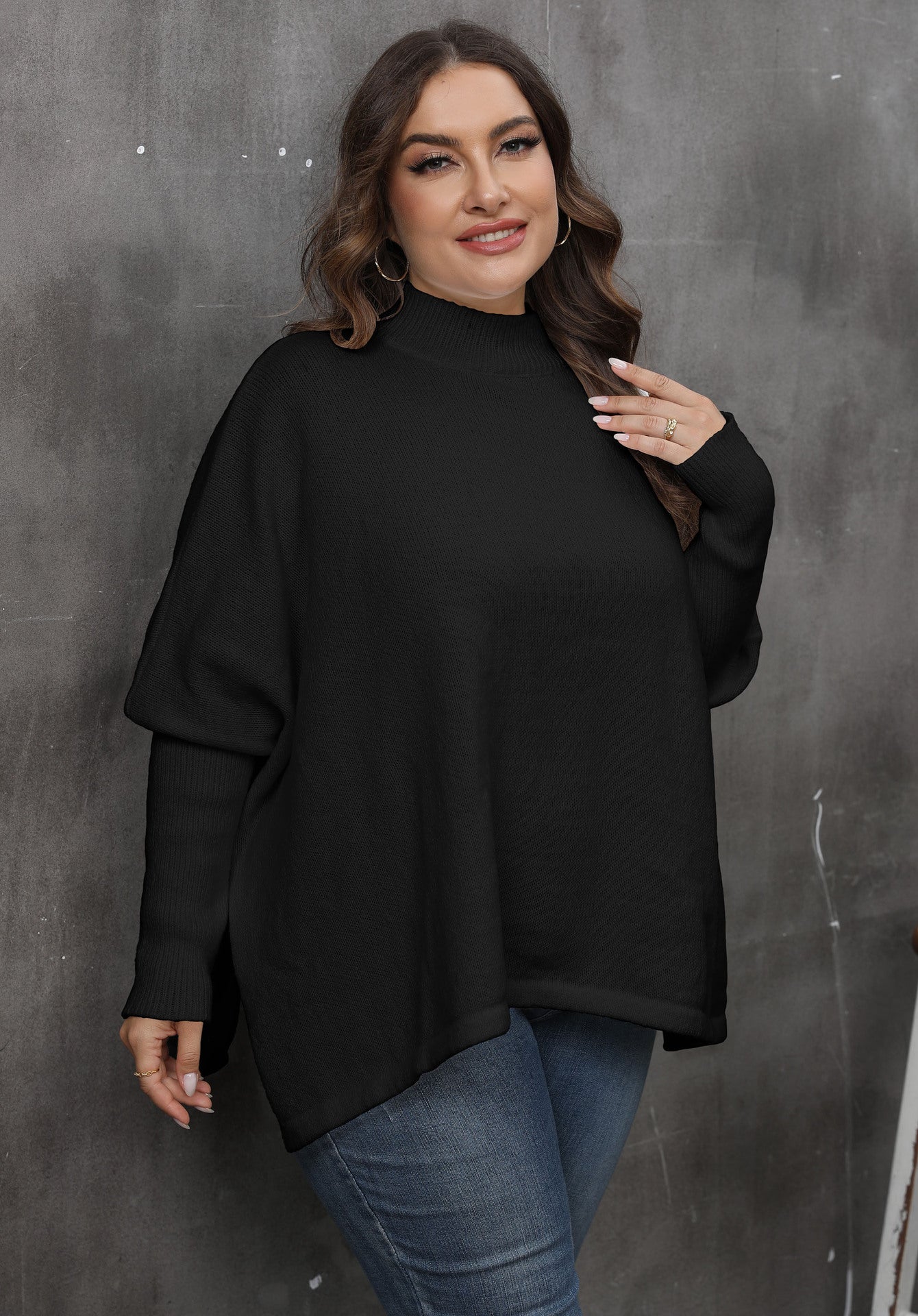 LADIES PLUS SIZE SWEATER TOP       WHITE / BLACK / YELLOW        (FREE SIZE)