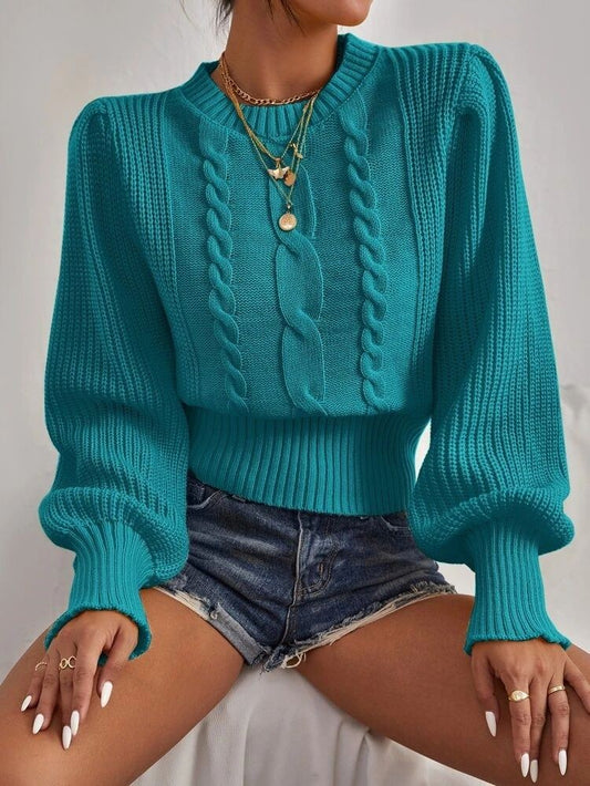 LADIES KNITTED SWEATER      YELLOW / TURQUOISE  / BLACK       (FREE SIZE)