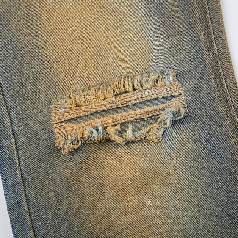 LADIES HIGH WAIST STRAIGHT DENIM PANTS       BLUE DENIM       (SIZE  S-L)