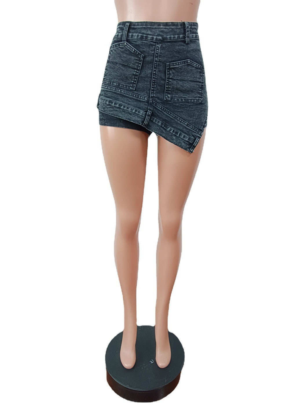 LADIES DENIM SKIRT SHORTS       BLUE / BLACK        (SIZE  S-2XL)