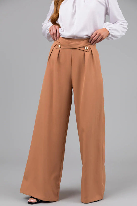 LADIES WIDE LEG PANTS        ORANGE        (SIZE  S - 2XL)