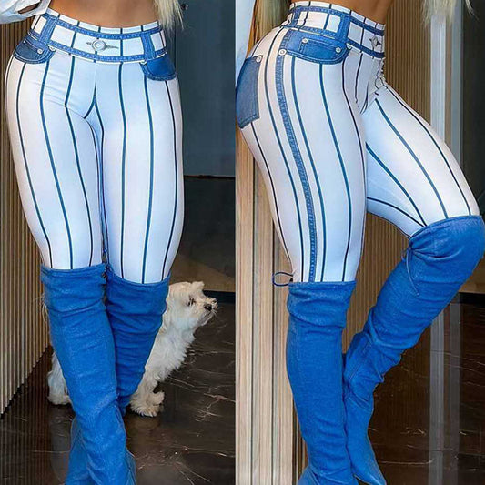 LADIES HIGH WAIST STRETCH PANTS       (SIZE  S-3XL)