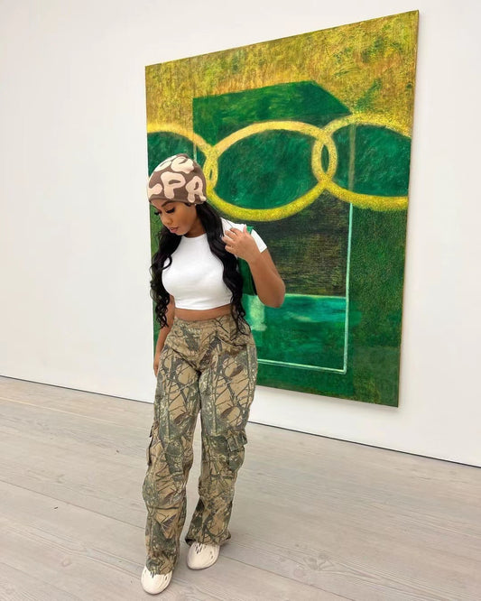 LADIES CAMO CARGO PANTS        GREEN / GRAY / EARTH        (SIZE  S - 2XL)
