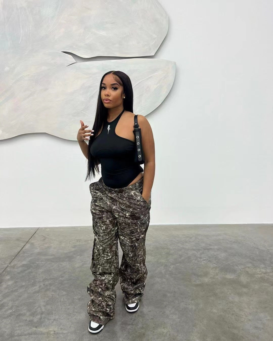 LADIES CAMO CARGO PANTS        GREEN / GRAY / EARTH        (SIZE  S - 2XL)