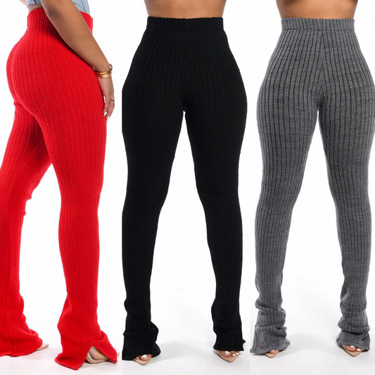 LADIES STRETCH PANTS        RED / GRAY / BLACK        (SIZE  S - 2XL)
