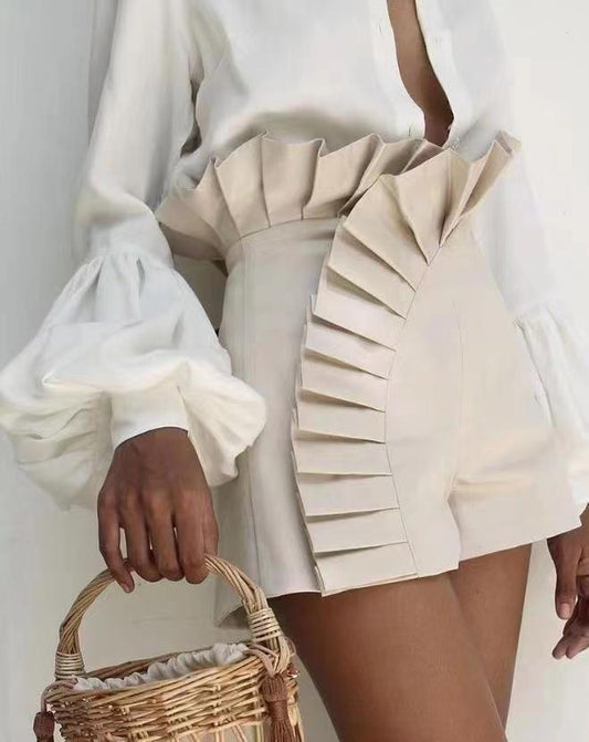 LADIES HIGH WAIST SHORTS        5 COLOURS        (SIZE  S - XL)