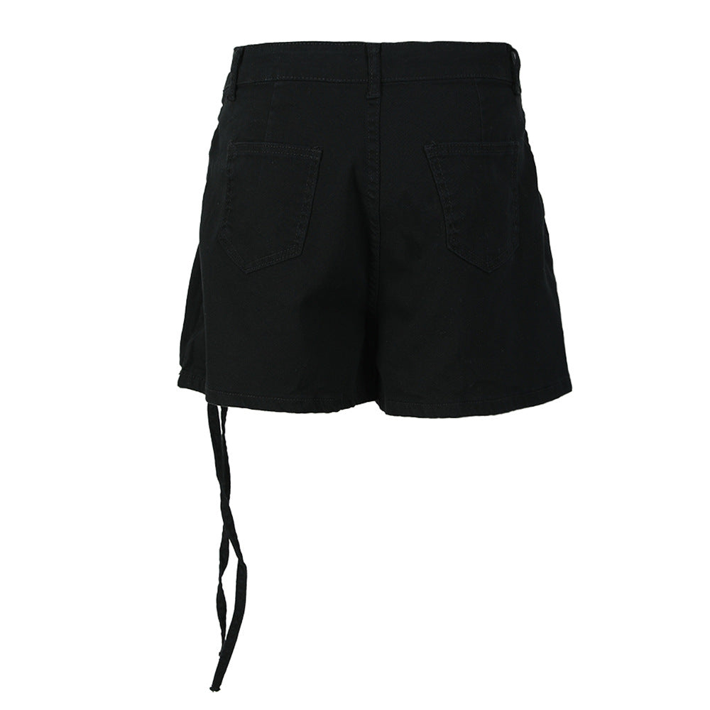 LADIES CARGO SHORTS        BLACK / GREEN        (SIZE  S - XL)