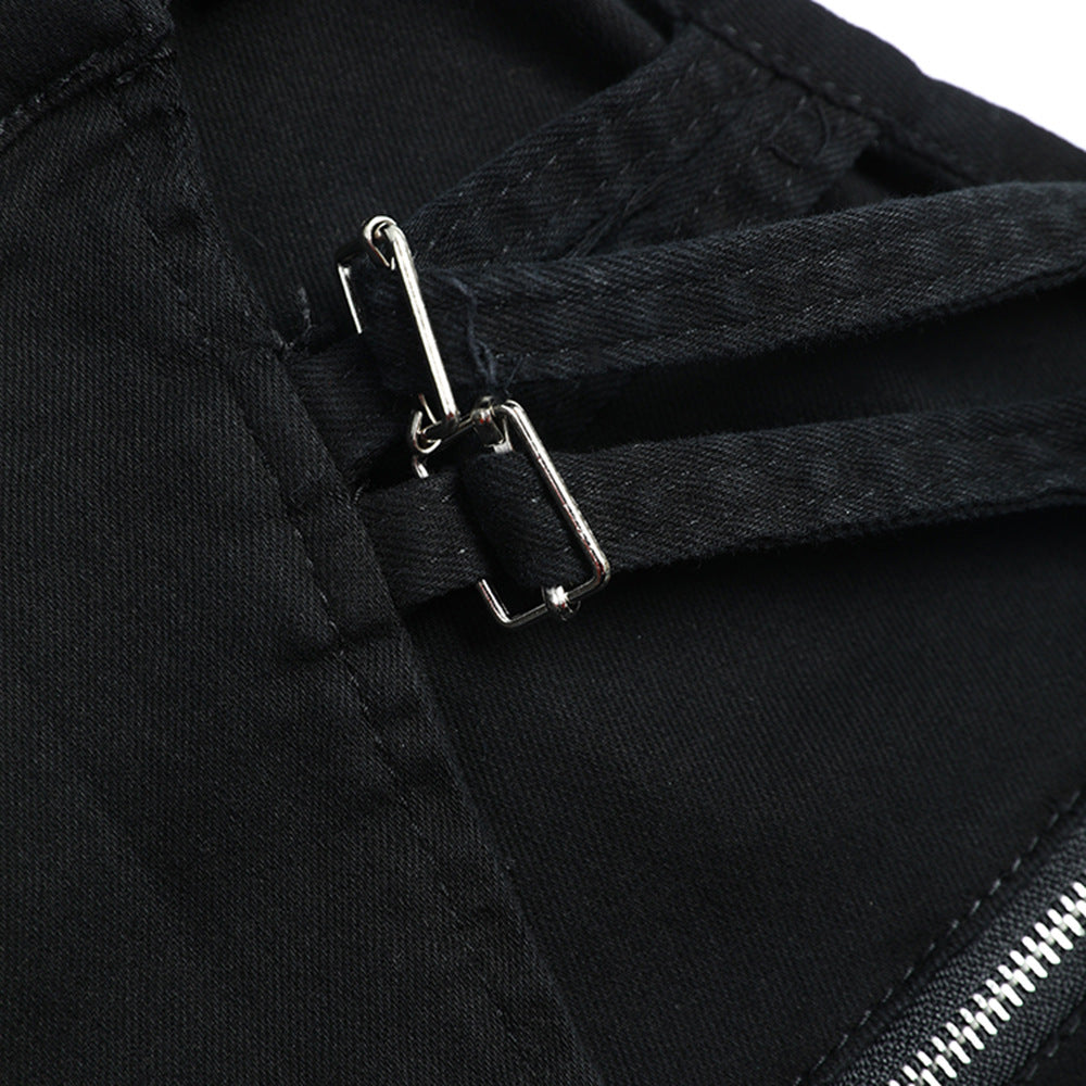 LADIES CARGO SHORTS        BLACK / GREEN        (SIZE  S - XL)