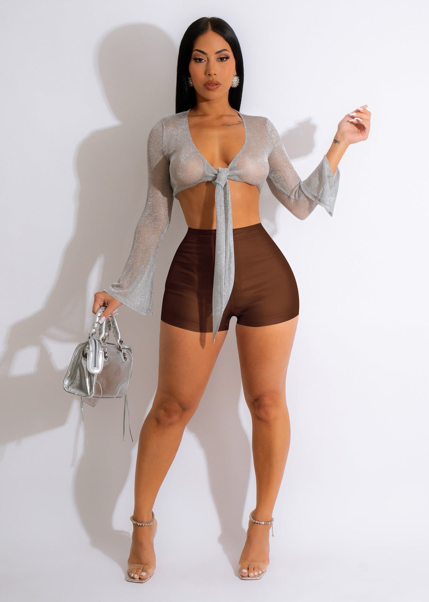 LADIES SHORTS       BLACK / BROWN / BRIGHT PINK        (SIZES:  S - XL)
