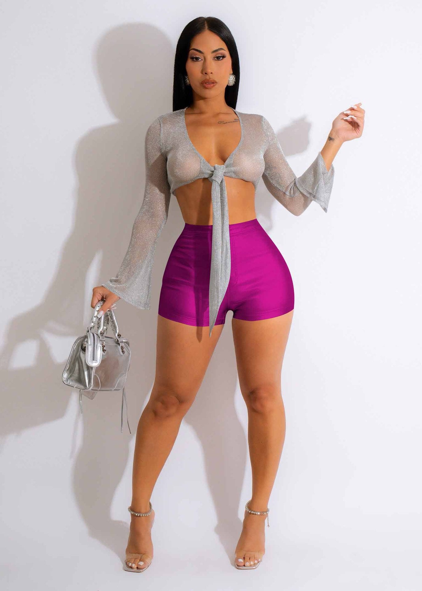 LADIES SHORTS       BLACK / BROWN / BRIGHT PINK        (SIZES:  S - XL)