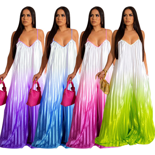 LADIES LOOSE FIT JUMPSUIT        GREEN / PINK / BLUE / PURPLE        (SIZE  S - 2XL)