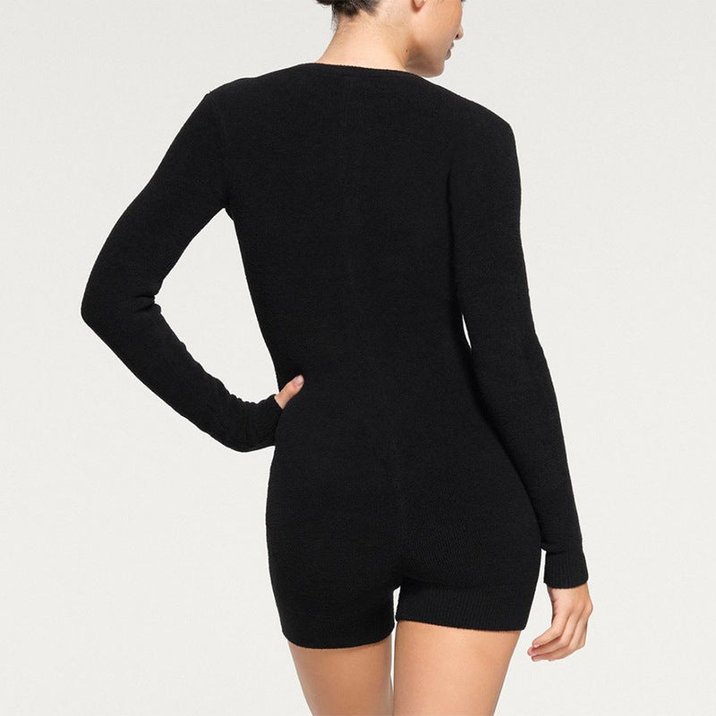 LADIES LONG SLEEVE JUMPSUIT / ROMPER / PLAYSUIT        BLUE / BLACK / WHITE        (SIZE  S - L)