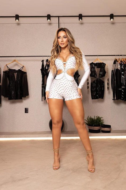 LADIES CUT OUT JUMPSUIT / ROMPER / PLAYSUIT         BLACK / WHITE         (SIZE  S - 3XL)