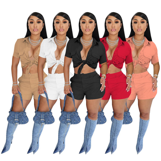 LADIES TWO PIECE SHORTS SET         5 COLOURS        (SIZE  S - 2XL)