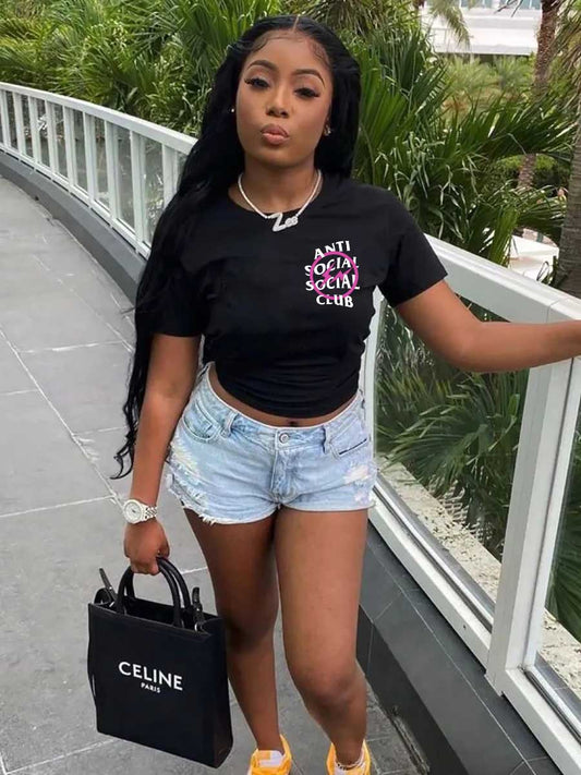 LADIES PLUS SIZE T SHIRT        BLACK        (SIZE  XL - 5XL)