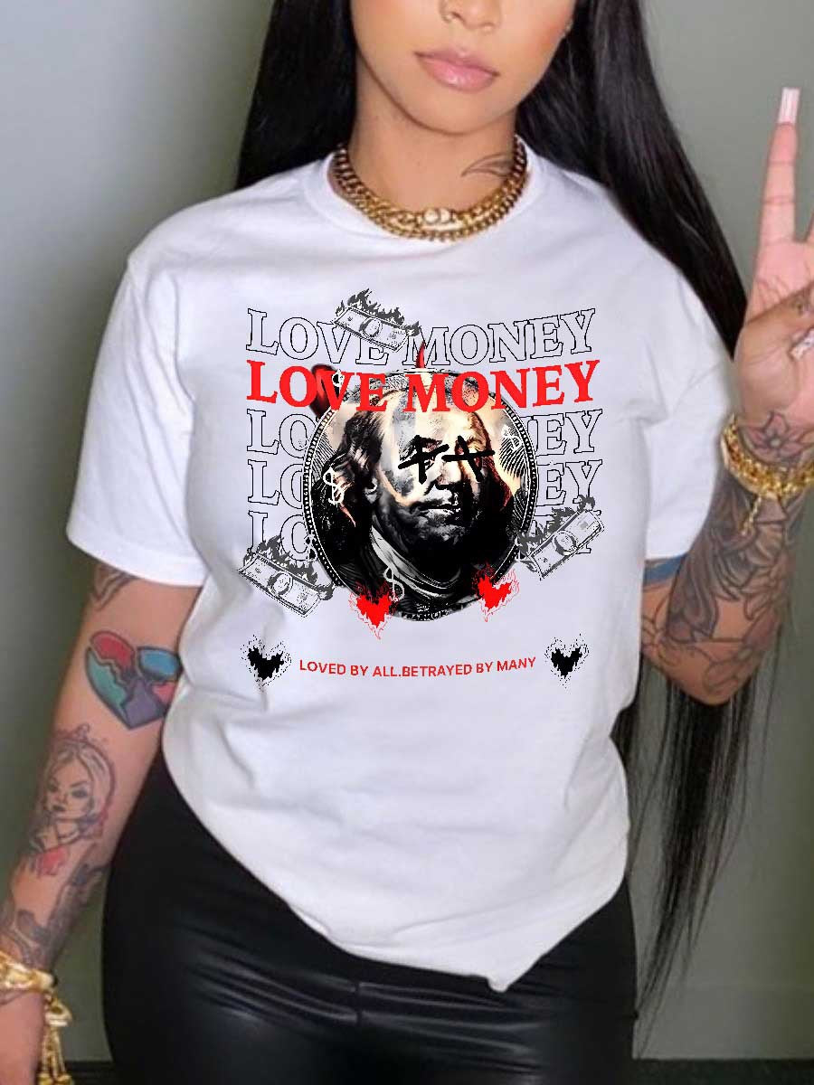 LADIES PLUS SIZE T SHIRT        WHITE        (SIZE  XL - 5XL)