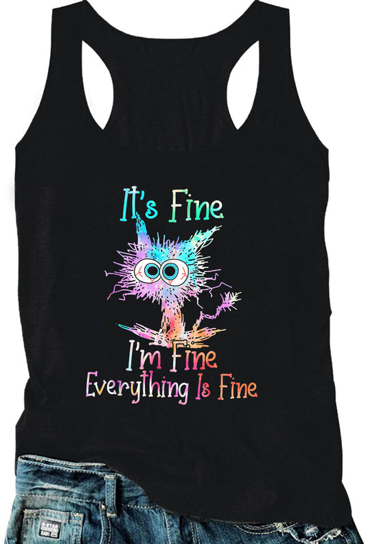 LADIES PLUS SIZE TANK TOP        BLACK        (SIZE  XL - 5XL)