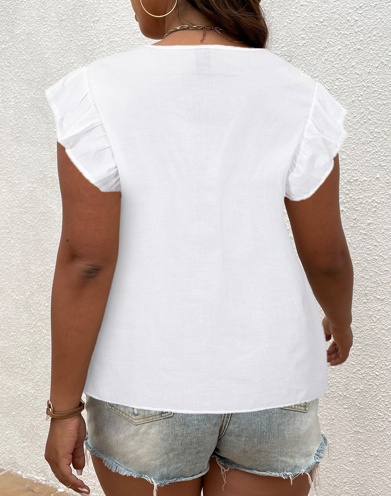 LADIES PLUS SIZE TOP        WHITE       (SIZE  XL - 4XL)
