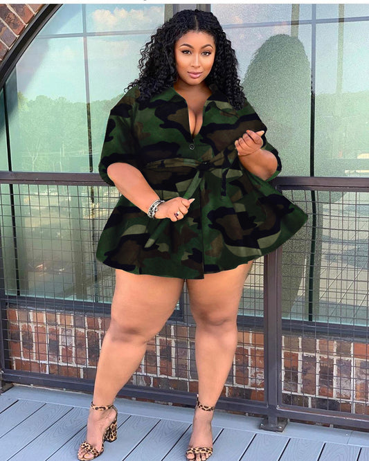 LADIES PLUS SIZE CAMO DRESS JACKET        (SIZE  XL - 5XL)
