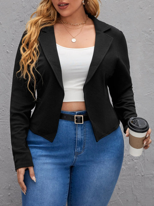 LADIES PLUS SIZE JACKET          BLACK          (SIZE  XL - 5XL)