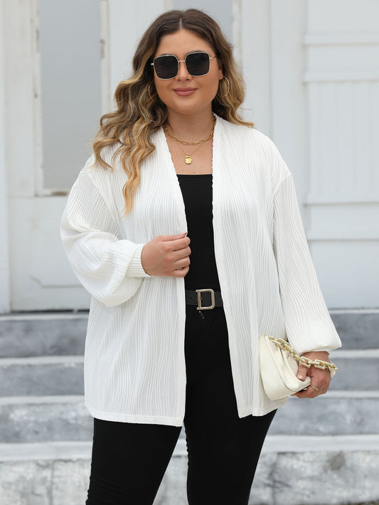 LADIES PLUS SIZE LONG SLEEVE JACKET          WHITE / RED / BLACK          (SIZE  XL - 3XL)