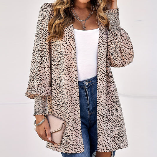 LADIES PLUS SIZE LONG SLEEVE JACKET          APRICOT / LIGHT RED / BLUE          (SIZE  XL - 5XL)