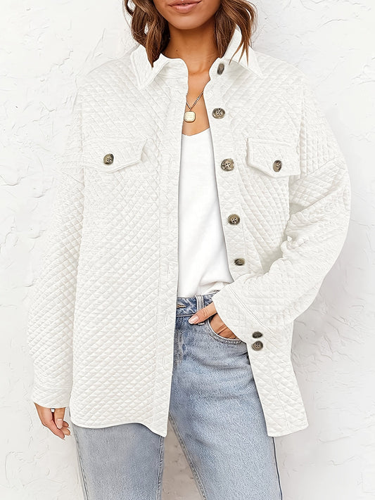 LADIES PLUS SIZE LONG SLEEVE JACKET          WHITE          (SIZE  XL - 5XL)