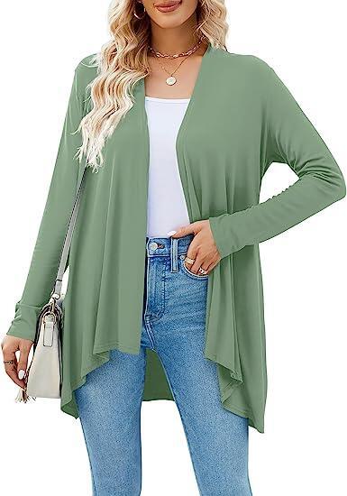 LADIES PLUS SIZE LONG SLEEVE CARDIGAN           GREEN           (SIZE  XL - 4XL)