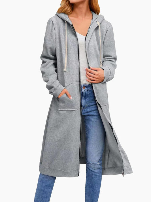 LADIES PLUS SIZE LONG SLEEVE JACKET          GRAY          (SIZE  XL - 4XL)